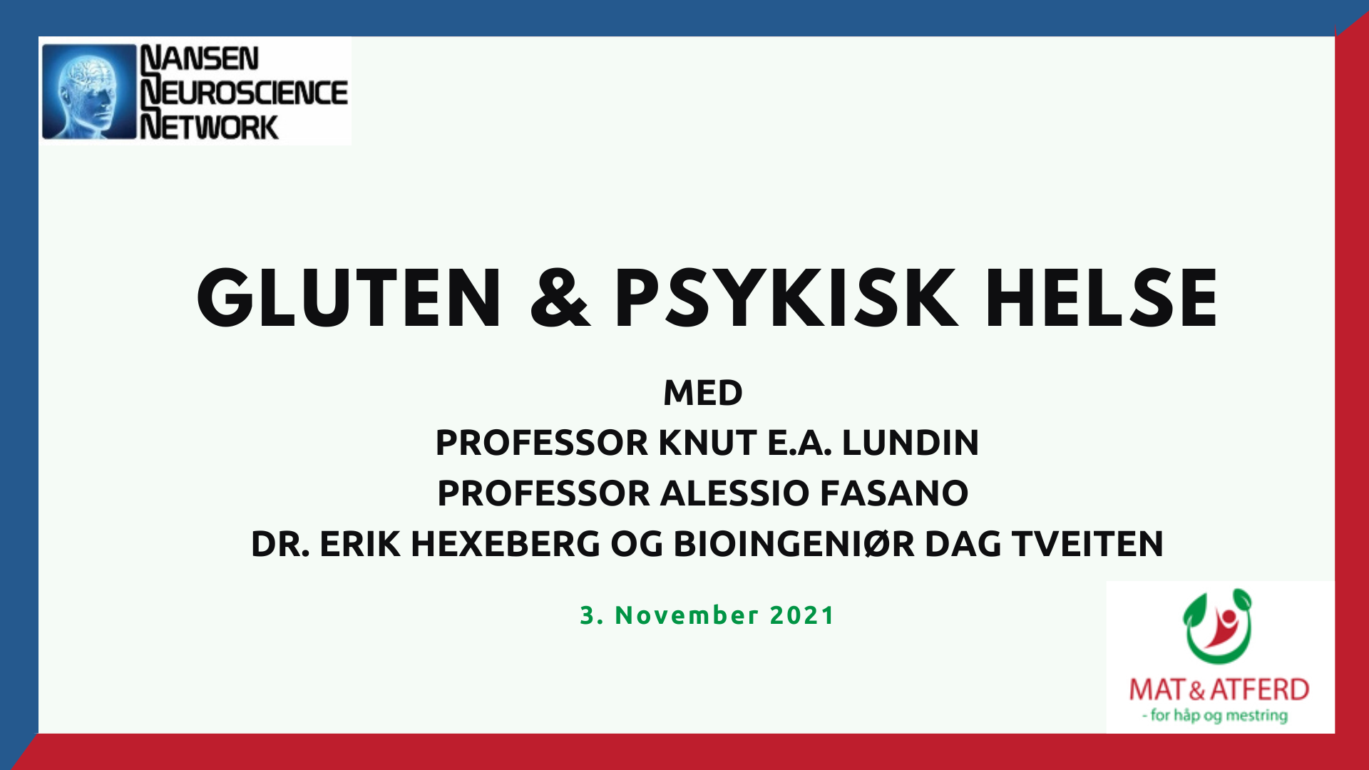 Webinar - 03.11.2023 - Gluten og psykisk helse